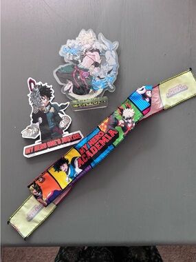 My Hero Academia Anime Lanyard Sticker Acrylic Art Lot